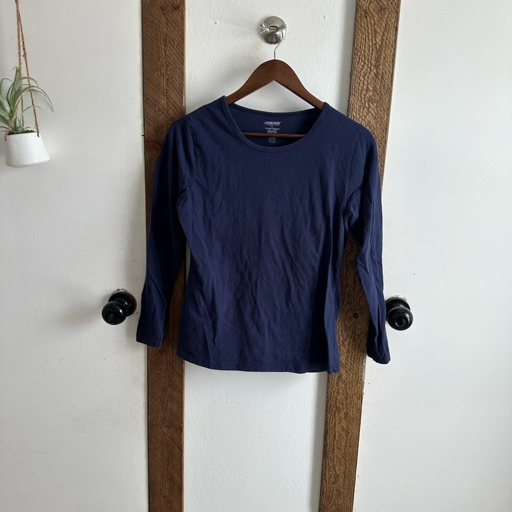 Cherokee Women’s Navy Blue Casual Long Sleeve Shirt size Large